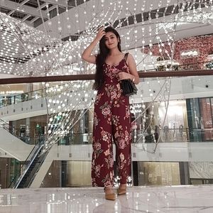 Floral Print Jumpsuit by Bershka